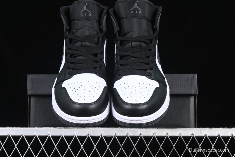Nike Air Jordan 1 Mid AJ1 White Black Gray Culture Leisure Sneakers - DQ8426-001