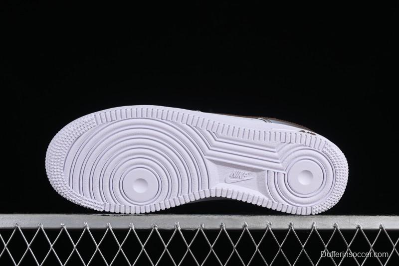 Nike Air Force 1 '07 Low Custom Anime Theme Gradient Brown Swoosh Casual Sneakers - FN0366-103