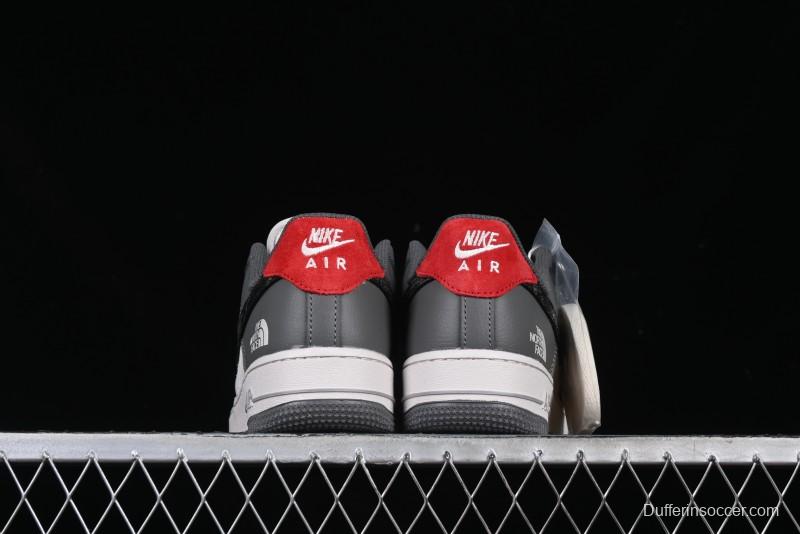 Nike Air Force 1 '07 Low The North Face Collaboration Beige Grey Black Snake Leather Custom Casual Sneakers - DM6688-052