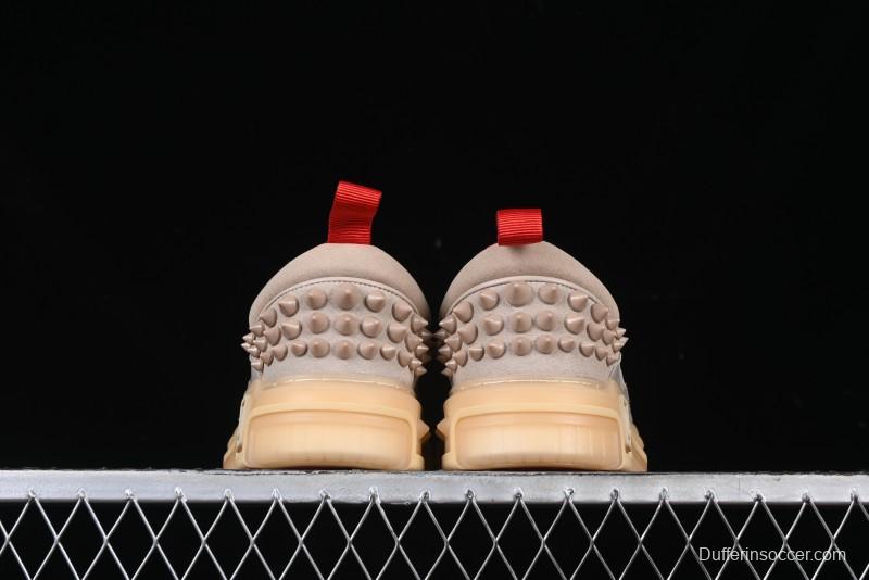 Christian Louboutin Funnyto Flat Comfortable Fashion Low Top Sneakers in Taupe - X.D4