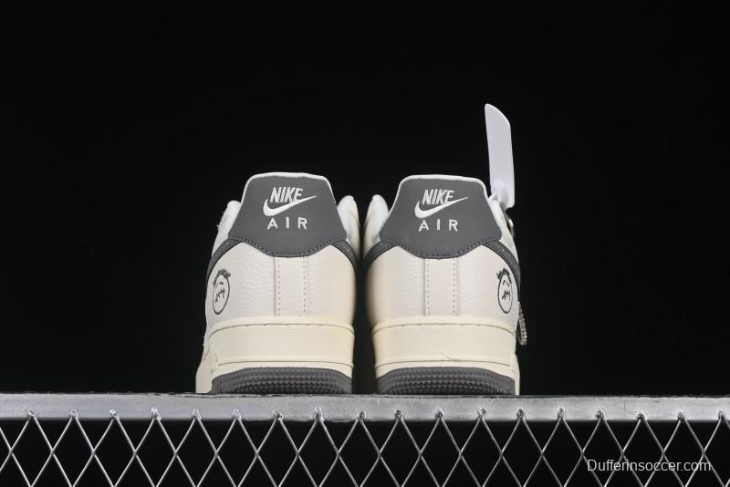 Nike Air Force 1 '07 Low Casual Sneakers in Light Grey with Custom Hardware - DF0188-036