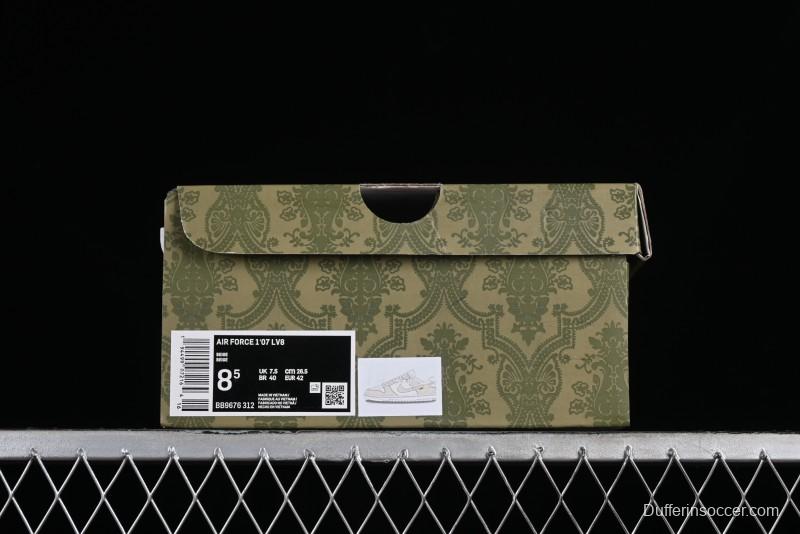 Nike SB Dunk Low Gucci Collaboration - Silver White Pattern Anniversary High-End Custom Low-Top Casual Sneakers BB9676-312