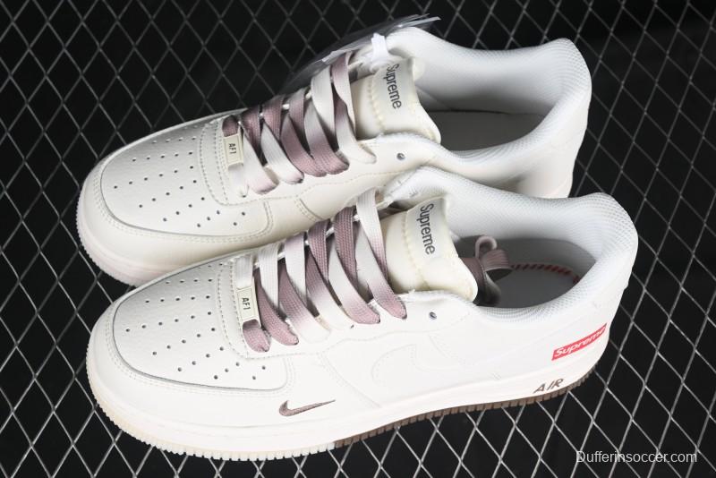 Nike Air Force 1 '07 Low Supreme Collaboration - Beige/Brown Colorway Low-Top Casual Sneakers BB7577-215