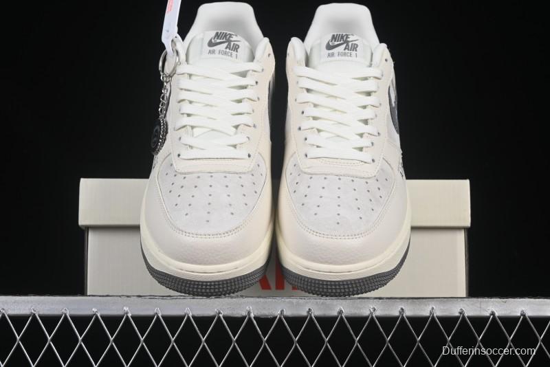 Nike Air Force 1 '07 Low Casual Sneakers in Light Grey with Custom Hardware - DF0188-036
