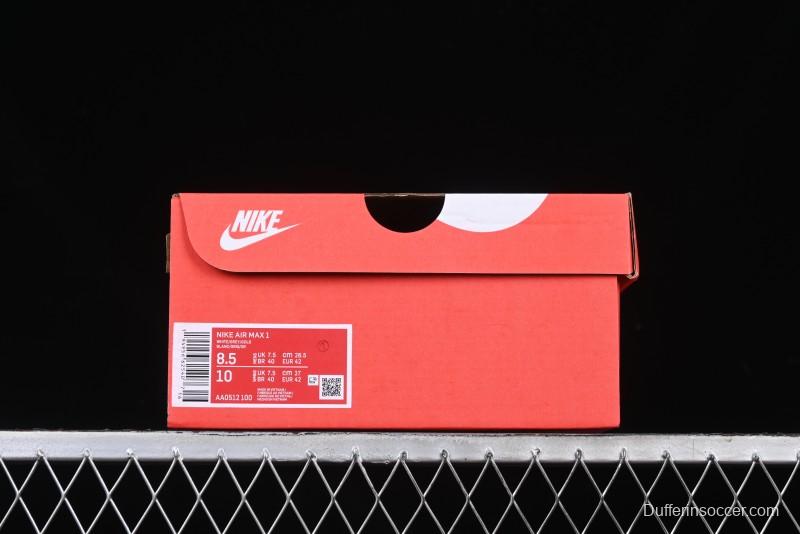 Nike Air Max 1 Retro Running Shoes with Half-Sole Air Cushion - AA0512-100