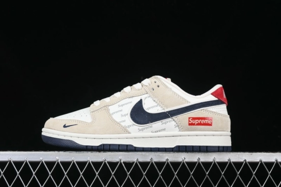 Nike SB Dunk Low Supreme Collaboration - Cream Coffee Anniversary High-End Custom Low-Top Casual Skate Shoes - AG3702-850