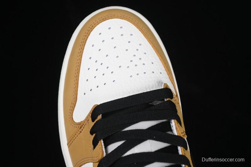 Nike Air Jordan 1 Low OG AJ1 White Yellow Black Swoosh Casual Sneakers - CZ0790-107