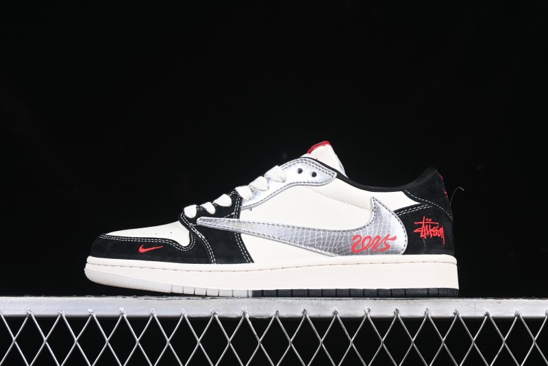Nike Travis Scott x Fragment Design x Air Jordan 1 Low OG SP AJ1 Retro Sneakers with Unique Collaboration Design - DM9288-007
