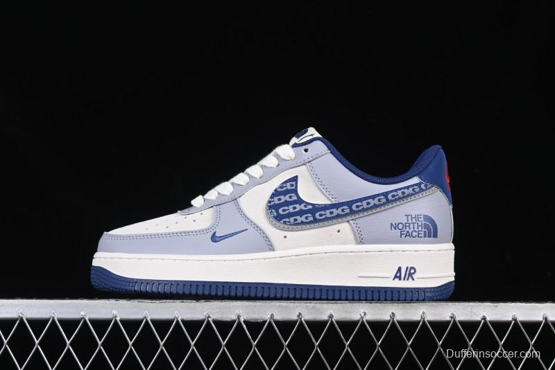 Nike Air Force 1 '07 Low The North Face x CDG Blue Double Swoosh Casual Sneakers - DM6688-019