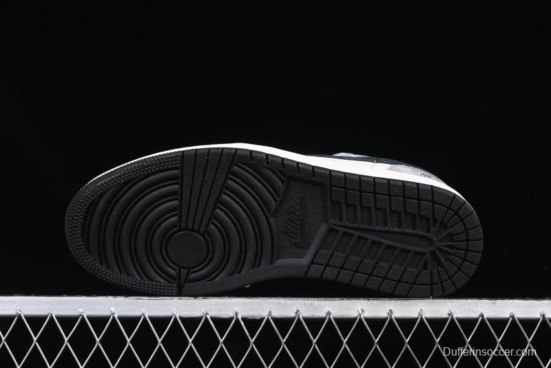 Nike Air Jordan 1 Low AJ1 The North Face Collaboration - Grey Black Toe Retro Basketball Shoes - XX3318-512