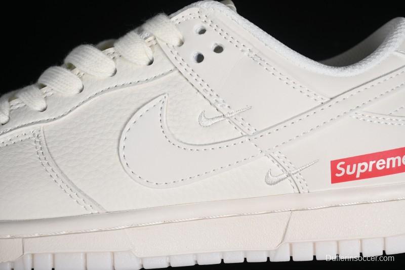 Nike SB Dunk Low Supreme Collaboration - Double Swoosh Anniversary Custom Low-Top Casual Skate Shoes - BB8675-104