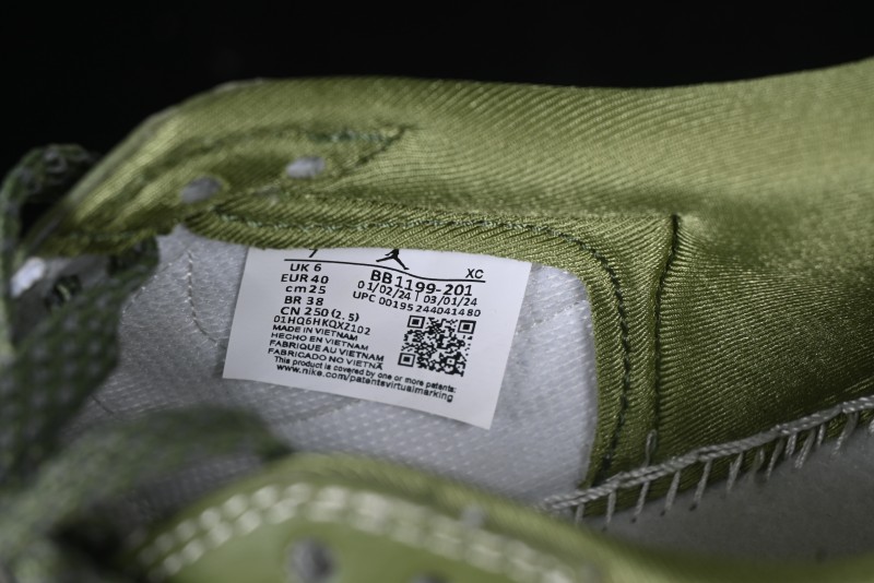 Nike Travis Scott x Fragment Design x Air Jordan 1 Low OG SP AJ1 Stussy Collaboration Bamboo Green Low-Top Casual Sneakers - BB1199-201