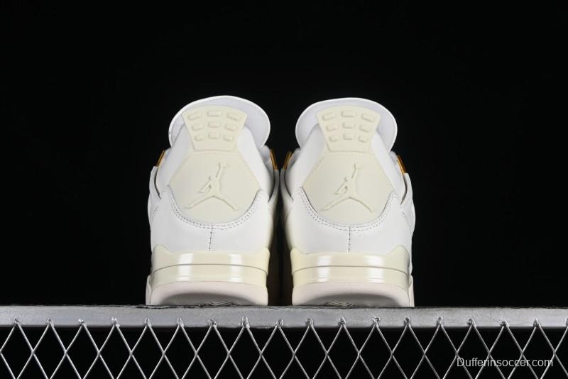 Nike Air Jordan 4 Retro Sneakers with Metallic Gold Design - AQ9129-170