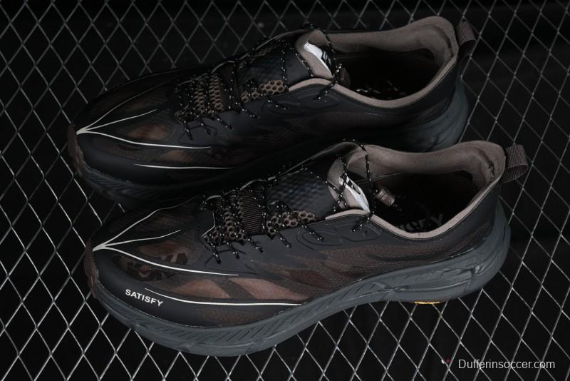 HOKA ONE ONE Satisfy Running Mafate Trail Low-Cut Cushioned Outdoor Hiking Shoes - 1157050 COFF