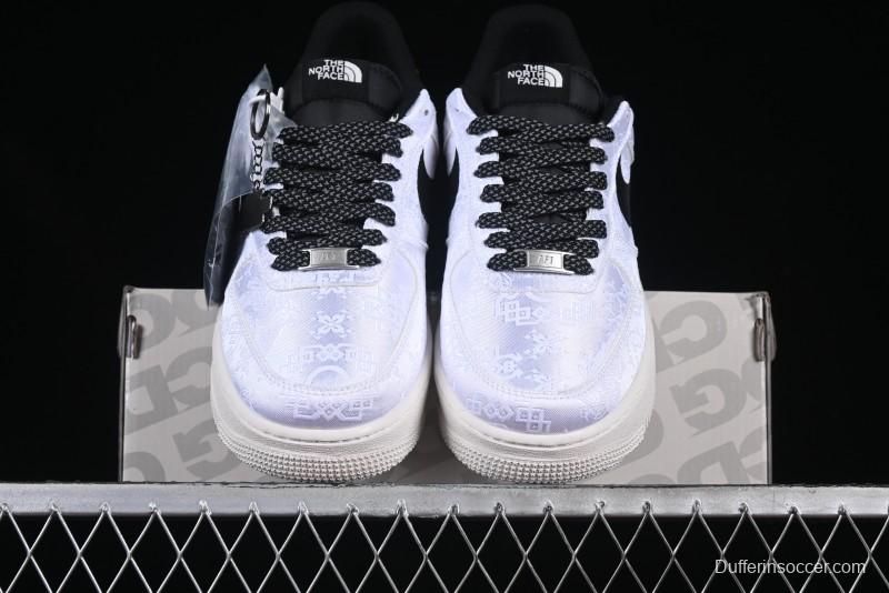 Nike Air Force 1 '07 Low North Face Edison Chen Collaboration White Silk Dual-Tone Casual Sneakers - DM6868-054