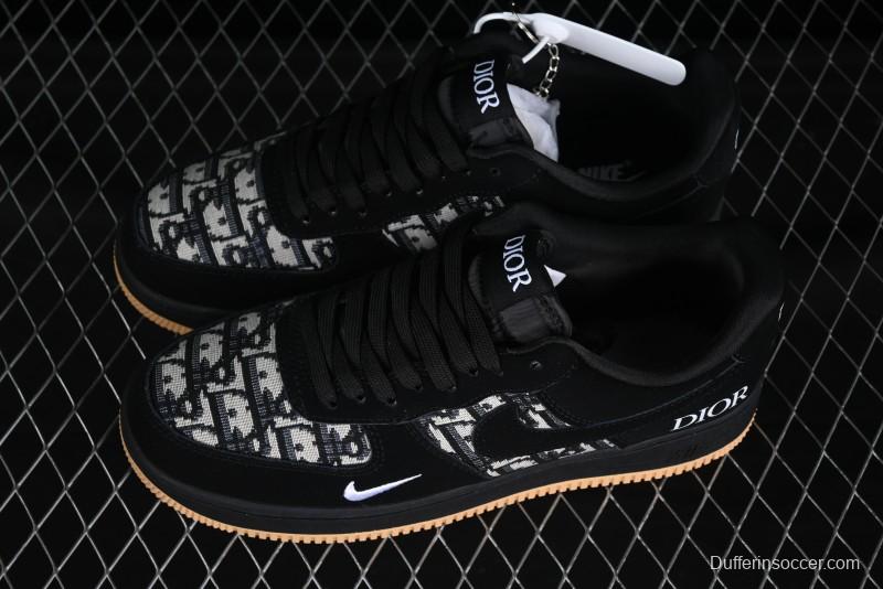 Nike Air Force 1 '07 Low Dior Collaboration Black Gum Knit Casual Sneakers - KK1988-058