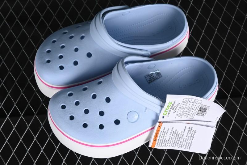 Crocs Crocband Platform Rainbow Comfortable Thick-Soled Clogs - B.D4