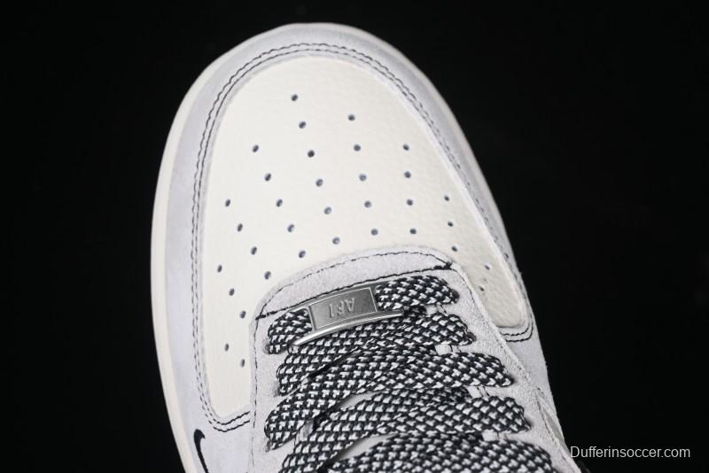 Nike Air Force 1'07 Low The North Face Collaboration - Grey Black Reflective Swoosh Casual Sneakers - DM6688-007