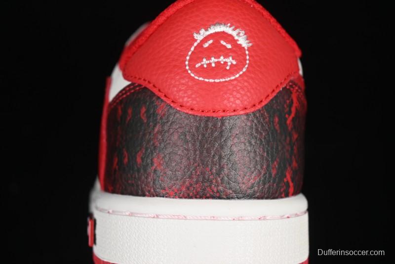 Nike Travis Scott x Fragment Design x Air Jordan 1 Low OG SP AJ1 Supreme Collaboration China Red Low-Top Casual Sneakers - DM7866-076