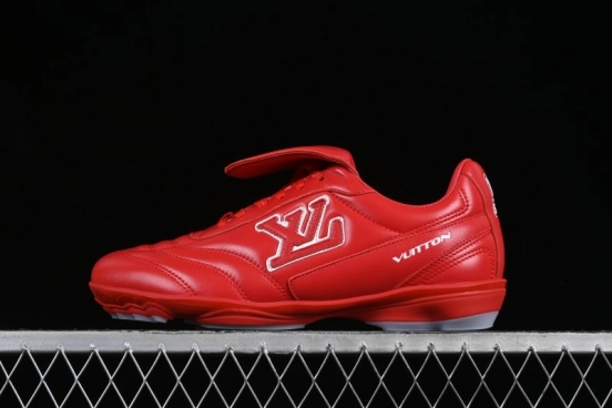 Louis Vuitton Footprint Soccer Low-Top Lifestyle Sneakers Round Toe Lace-Up Casual Shoes Red - AJF6