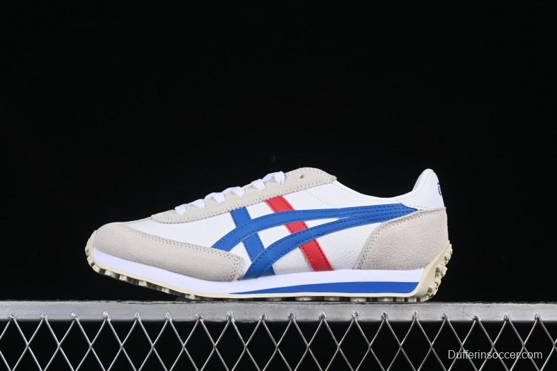 Onitsuka Tiger Vintage Runner Sneakers - White/Grey with Blue & Red Accents