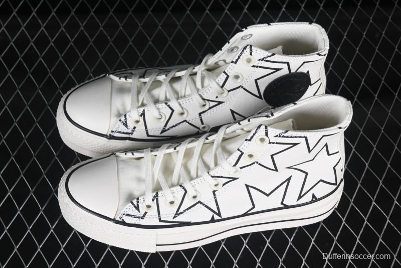 Converse Chuck 70 High Top Sneakers with Star Patch and Thick Sole - 581672C