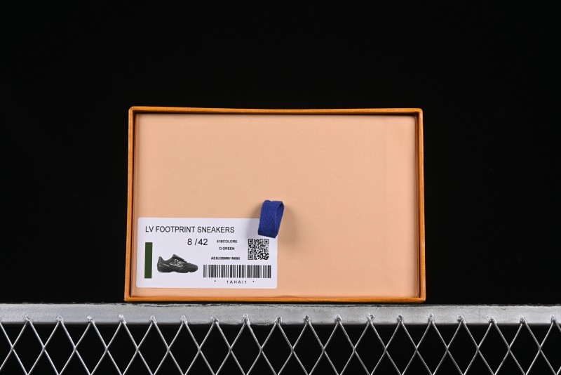 Louis Vuitton Footprint Soccer 2025 Spring Summer Collection Round Toe Lace-Up Low Top Lifestyle Casual Shoes - D.GREEN