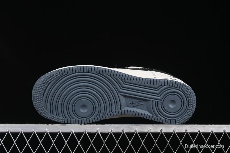 Nike Air Force 1 '07 Low Stussy Collaboration Grey Base Black Swoosh Casual Sneakers - XZ6188-761