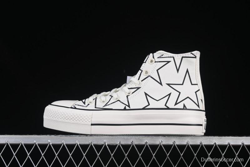 Converse Chuck 70 High Top Sneakers with Star Patch and Thick Sole - 581672C