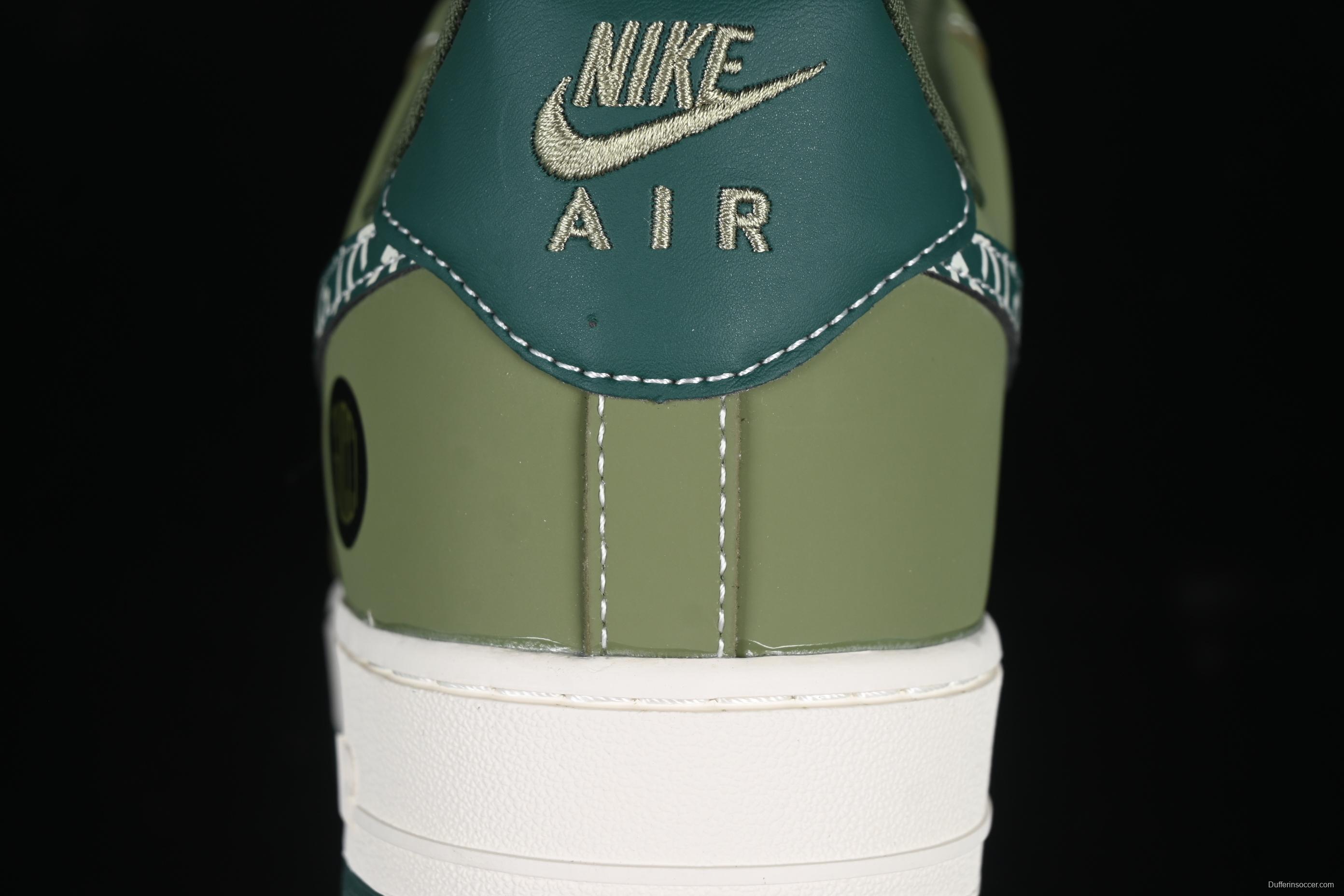 Nike Air Force 1'07 Low Gucci Collaboration Green Paisley Swoosh Casual Sneakers - KK1988-063