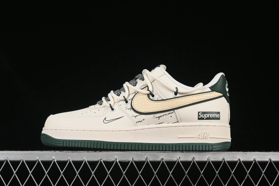 Nike Air Force 1 '07 Low Supreme Casual Sneakers with Custom Leather and Full-Length Air Cushion - DM6868-057