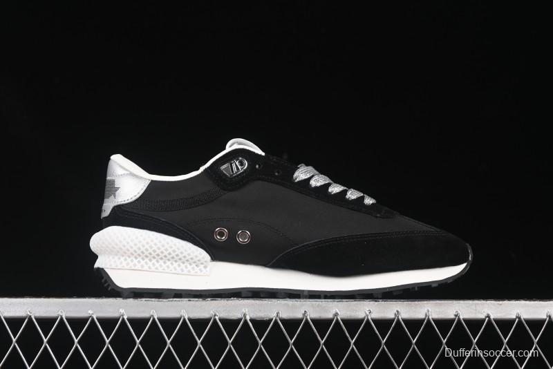 Golden Goose Marathon Comfortable Low-Top Lifestyle Sneakers in White Black - H8D4