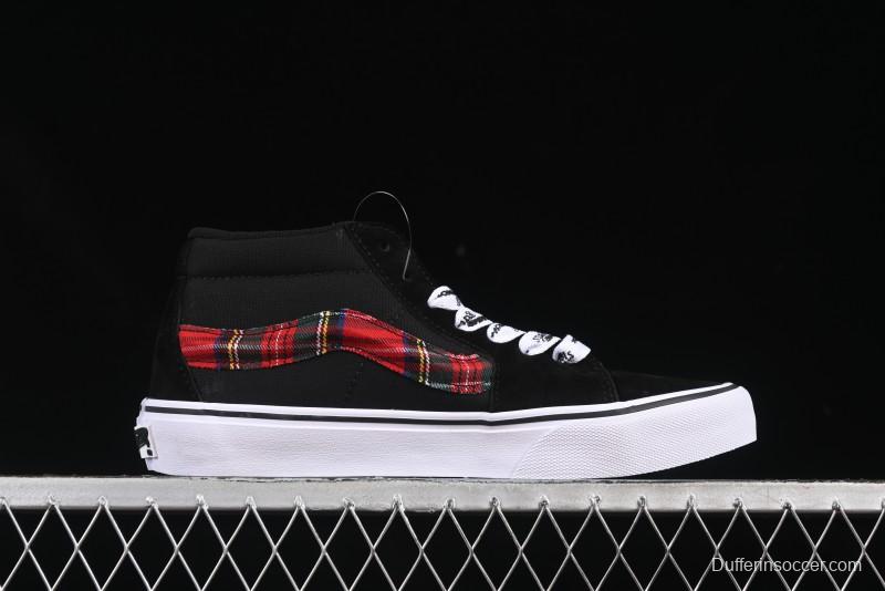 Vans Sk8-Mid Anaheim Collection Scottish Plaid Casual Low-Top Canvas Shoes - VN0A4UWIVNE