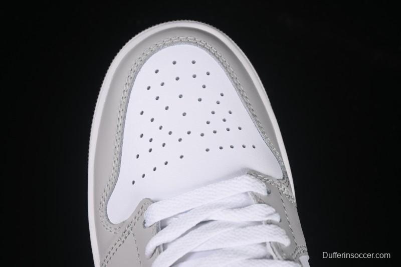 Nike Air Jordan 1 Low AJ1 Casual Sneakers with Blue Swoosh - 553558-146