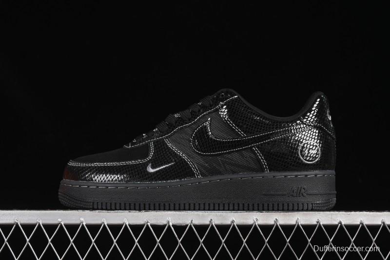 Nike Air Force 1'07 Low Lightning Collaboration Black Snake Scale Casual Sneakers - SC9207-529