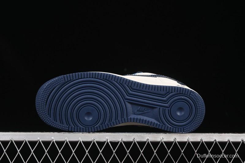 Nike Air Force 1 '07 Low Bape Collaboration Light Blue Swoosh Casual Sneakers - XS1958-554