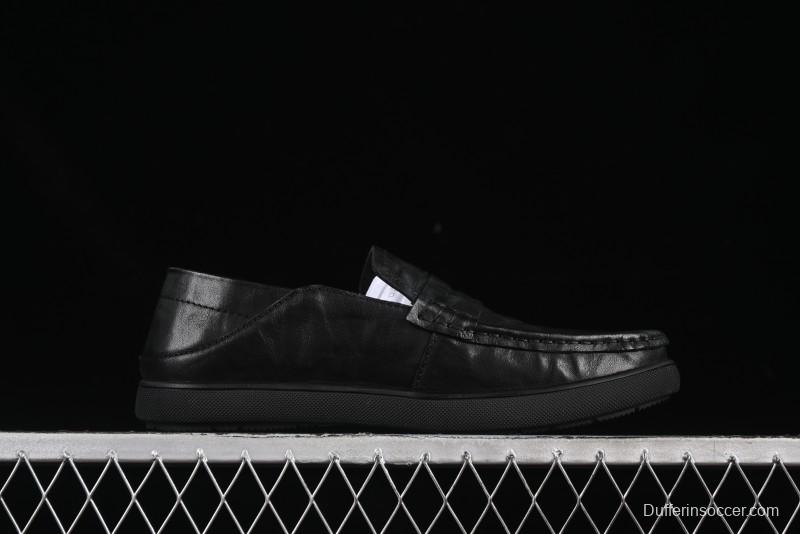 ECCO Soft Moc Summer Genuine Leather Breathable Slip-On Driving Shoes - 63516801001