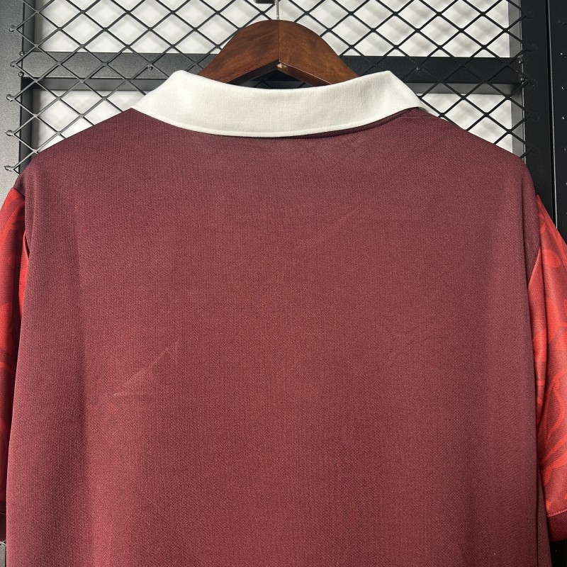 2025 Portugal National Team Burgundy with Floral Pattern Jersey