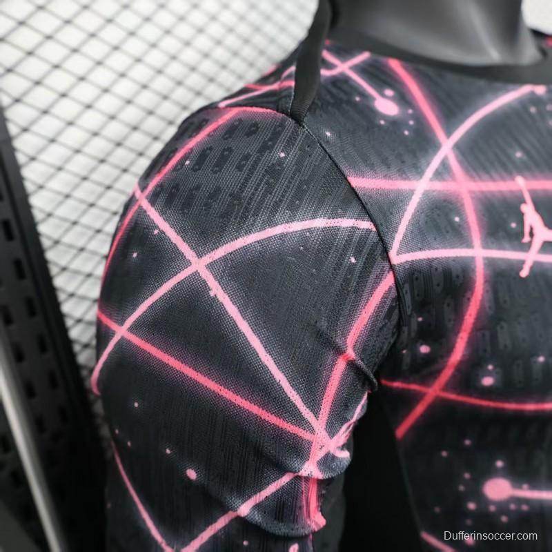 Player Version 25/26 Paris Saint-Germain PSG Black with Neon Geometric Network Jersey