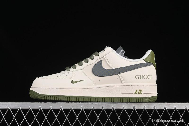 Nike Air Force 1'07 Low Gucci Collaboration Green Grey Pattern Casual Sneakers - XS1958-563