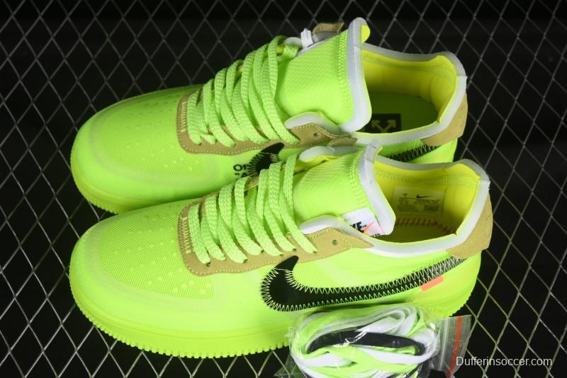 Nike Off White x Air Force 1 Low OW Collaboration Transparent Yellow Sneakers - AO4606-700