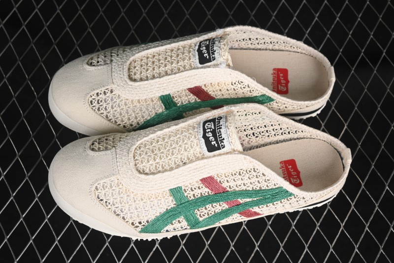 Onitsuka Tiger Mexico 66 Sabot Slip-On Sneakers with Breathable Mesh Upper - 1183C123-103