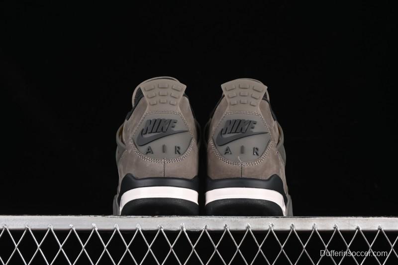 Nike Air Jordan 4 Retro Sneakers in Cave Stone Brown with Black Mesh and TPU Details - FV5029-200