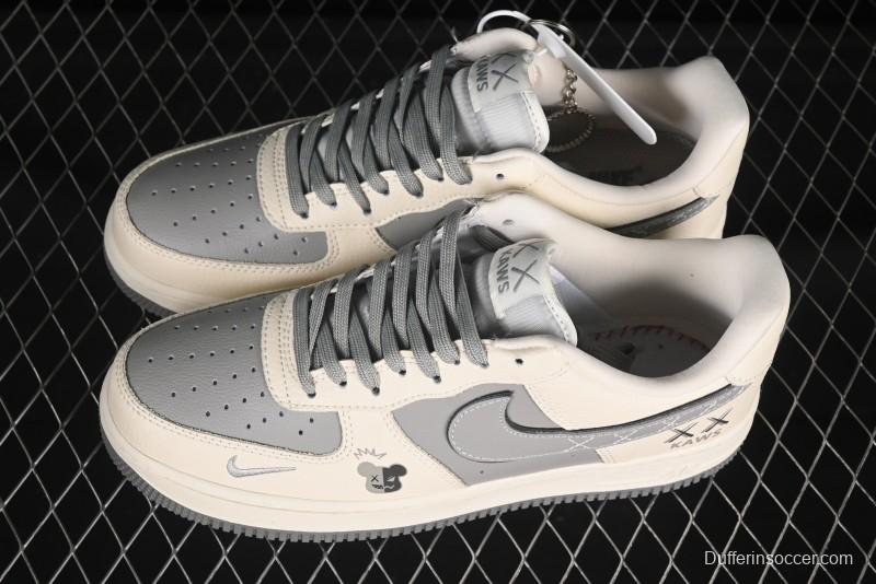 Nike Air Force 1'07 Low Kaws Collaboration Beige Grey Casual Sneakers - KK1988-078