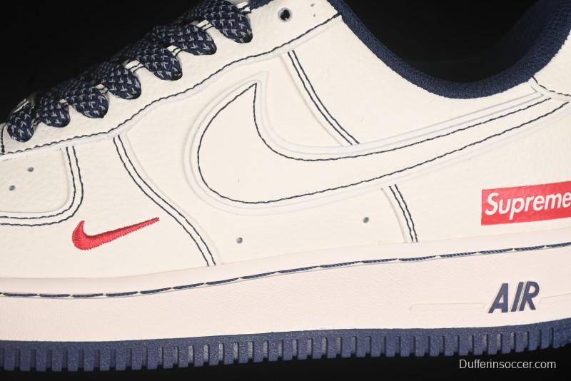 Nike Air Force 1 '07 Low Supreme Collaboration Casual Sneakers with Full-Length Air Cushion - HH7518-074