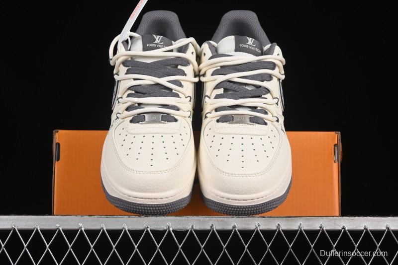 Nike Air Force 1 '07 Low LV Collaboration Grey Swoosh Drawstring Casual Sneakers - DM6868-067