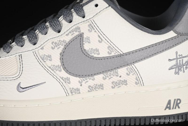 Nike Air Force 1'07 Low Stussy Collaboration Woven Fabric Low-Top Casual Sneakers - BZ6808-101