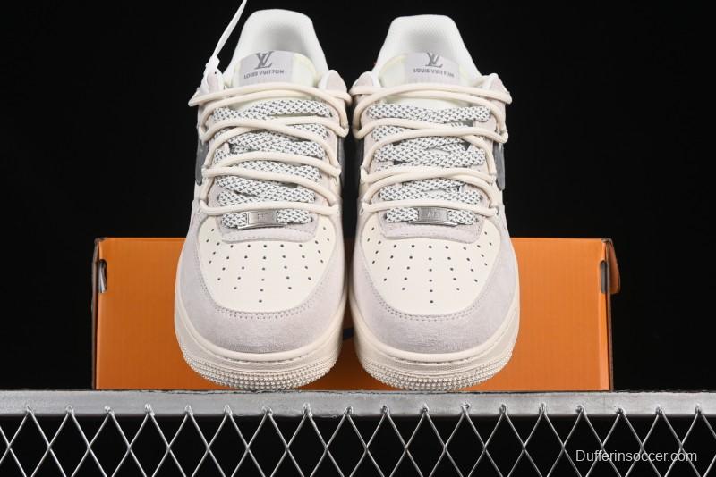 Nike Air Force 1 '07 Low LV Collaboration Two-Tone Red Heel Drawstring Casual Sneakers - DM6868-084