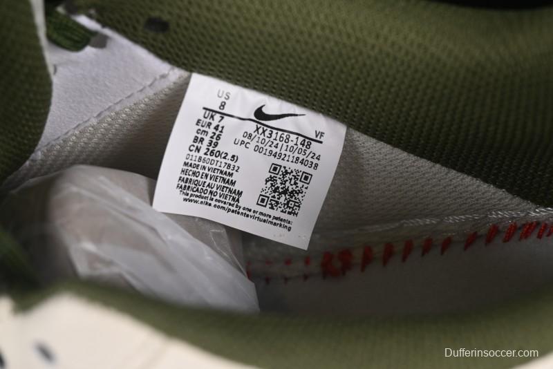 Nike Air Force 1 '07 Low Supreme Collaboration Military Green Multi Swoosh Casual Sneakers - XX3168-148