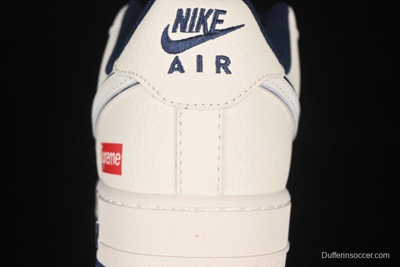 Nike Air Force 1 '07 Low Supreme Collaboration Light Blue Edge Casual Sneakers - HH7518-057